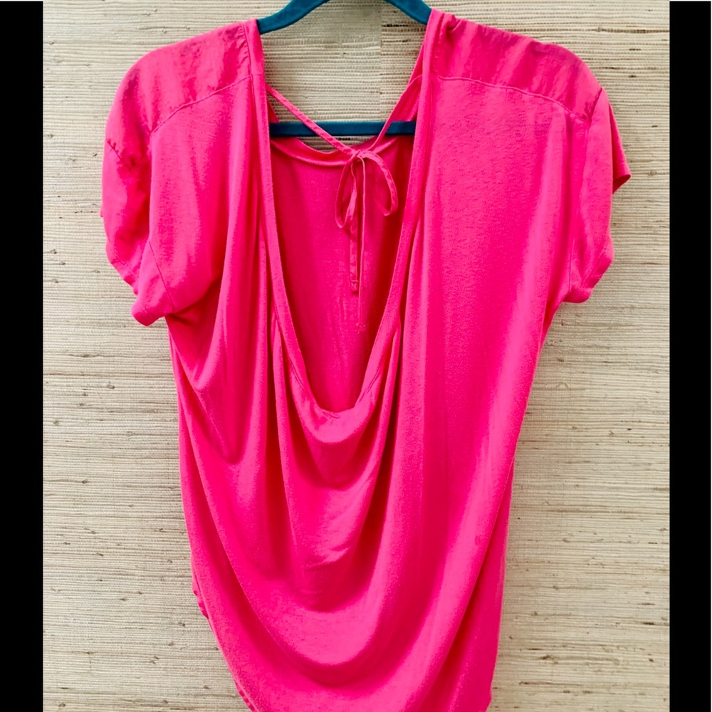 Betsy Johnson Pink Cotton Shirt Ties in Back